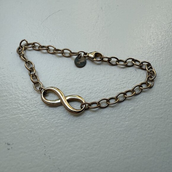 Tiffany & Co. Infinity Link Bracelet – Sterling Silver Chain with Lobster Clasp - Picture 1 of 7